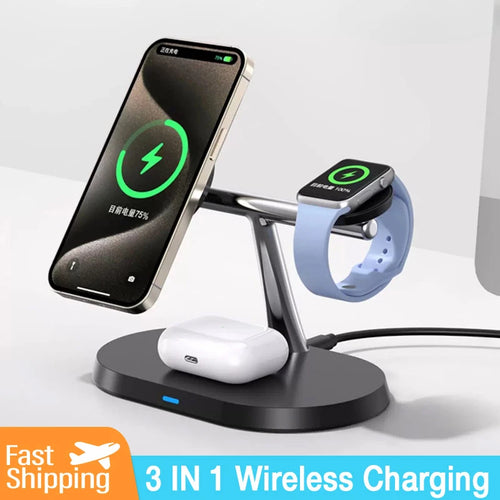 NovaStand 3-en-1 — chargeur sans fil iPhone, Apple Watch et AirPods — vue 1