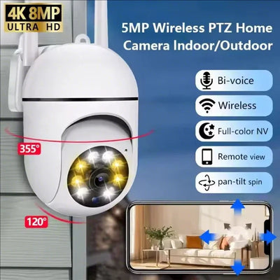 5MP WiFi PTZ Security Camera Two Way Audio Outdoor