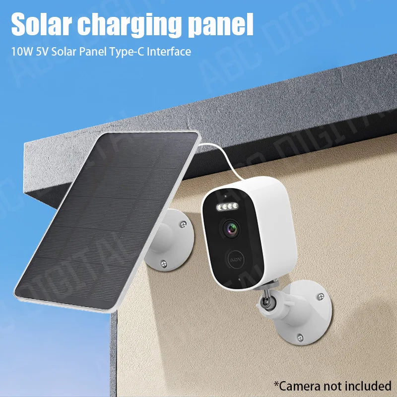 Solar Panel 10W 5V Charging Panel Doorbell Surveillance Camera Low Consumption Security Surveillance Type-C Output 10W