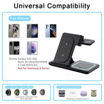 LED Wireless Charger Foldable Phone Stand For Samsung S25 S24 S23 Galaxy Watch 2-8 Active 2 Buds Pro Fast Charging Station