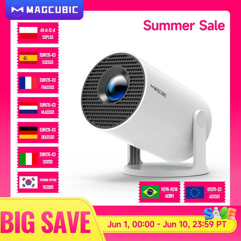 MAGCUBIC HY300 PRO Android 14 Portable 720P WiFi6 Projector
