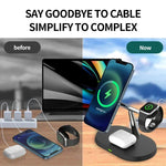 Support de Charge Magnétique 3-en-1 pour iPhone, Apple Watch & AirPods